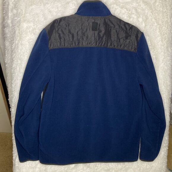CALVIN KLEIN CK LOGO FULL ZIP  BLACK NAVY FLEECE JACKET Large - Picture 5 of 10